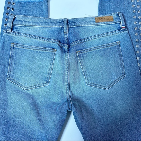 ETIENNE MARCEL Denim Studded Panel Jeans High Rise Skinny (Size 29) - Picture 3 of 8